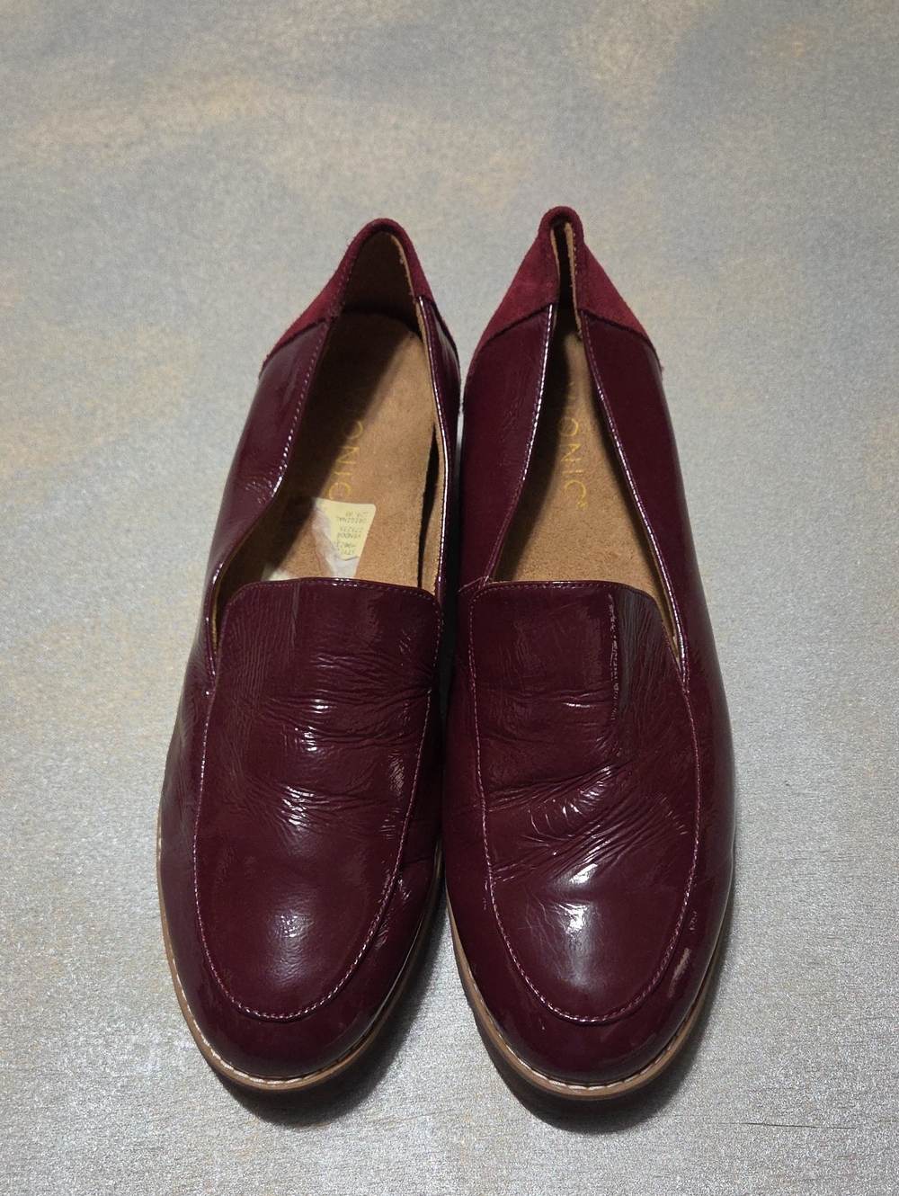 Vionic Women's Burgundy Patent & Suede Loafers